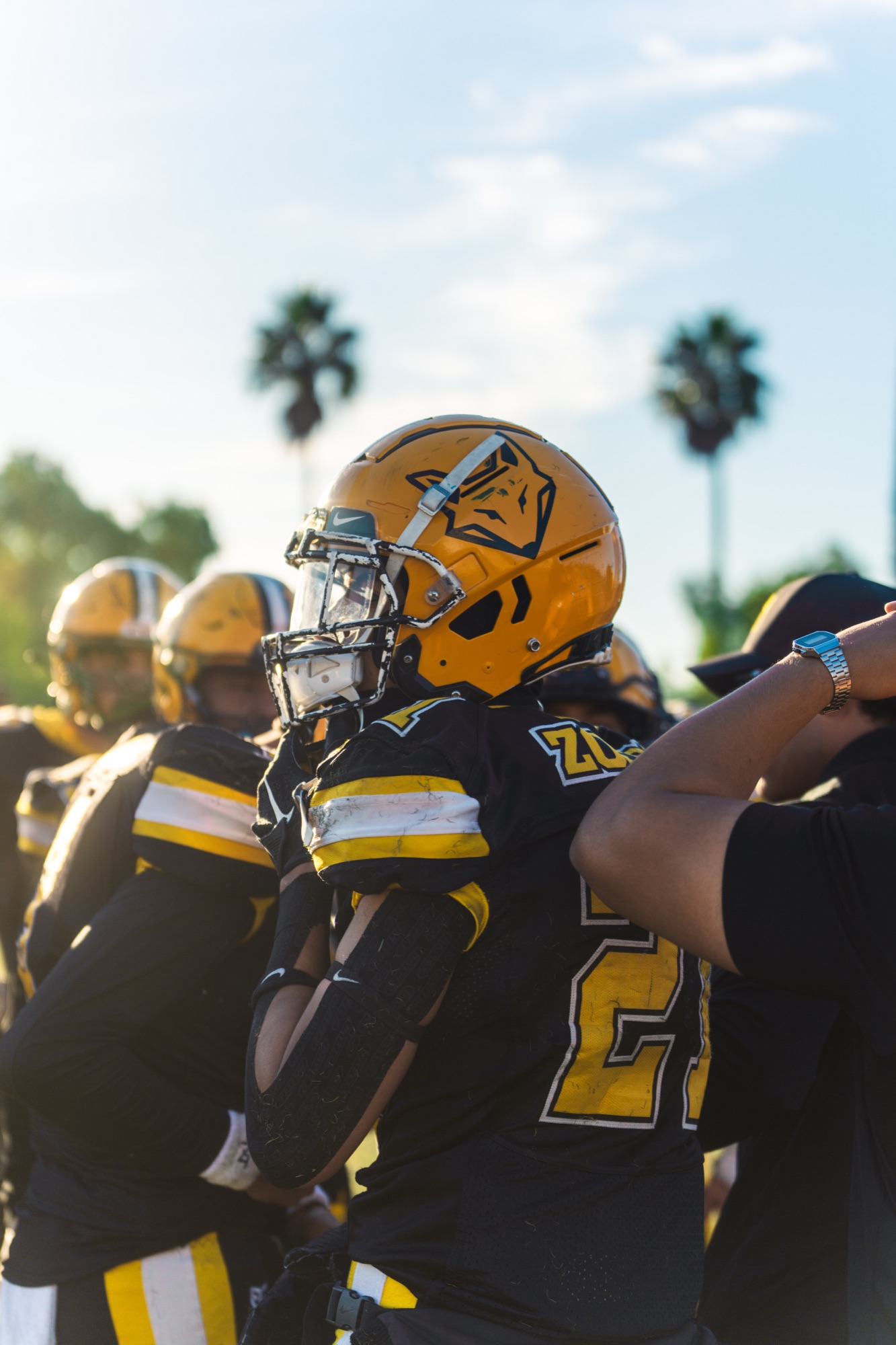 Yellow black helmet